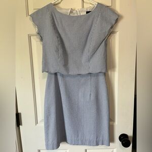 Lauren James Blue Seersucker Dress Size XS